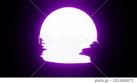 Purple Moon reflection in water or the ocean on black background. Purple Moon reflection in water or the ocean on black background. 101886871