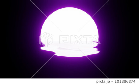 Purple Moon reflection in water or the ocean on black background. Purple Moon reflection in water or the ocean on black background. 101886874