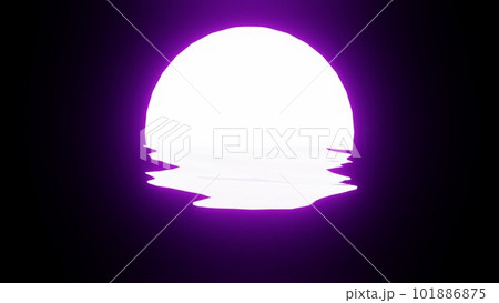 Purple Moon reflection in water or the ocean on black background. Purple Moon reflection in water or the ocean on black background. 101886875
