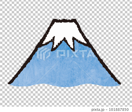 Simple blue Mt.Fuji hand-drawn illustration Simple blue Mt.Fuji hand-drawn illustration 101887850