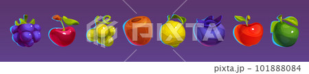 Casino fruit slot, vector icon for match 3 game Casino fruit slot, vector icon for match 3 game 101888084