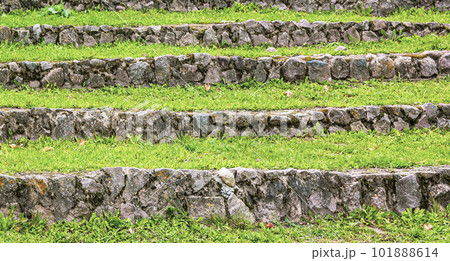 Amphitheater in Europe made of Stone and Grass in an autumn park 101888614