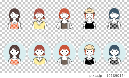 便衣女裝圖標插畫集 101890154