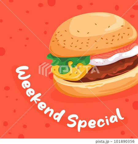Weekend special, hamburger in store or shop cafe Weekend special, hamburger in store or shop cafe 101890356