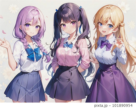 女性,女の子,イラスト,アニメ,漫画,美少女,萌え,キャラクター,コスプレ,二次元,デジタル,日本,のイラスト素材 [101890954 ...