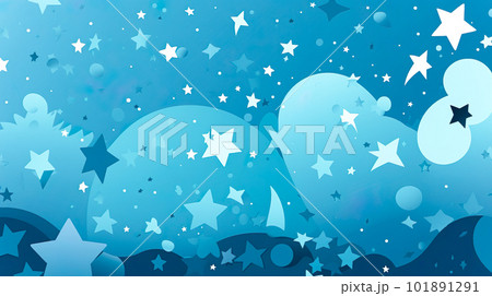 淡いブルーのメルヘンなイラスト背景「AI生成画像」 101891291