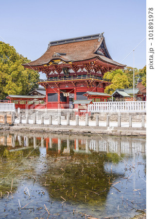 東照大権現伊賀八幡宮(愛知県岡崎市)随身門 東照大権現伊賀八幡宮(愛知県岡崎市)随身門 101891978