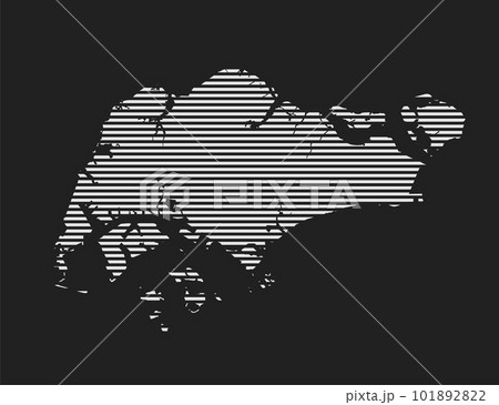 Abstract map Singapore, parallel grey lines Abstract map Singapore, parallel grey lines 101892822