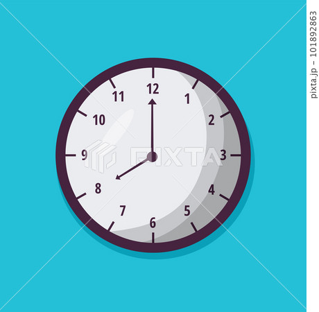 Clock icon in flat illustration isolated vector 101892863