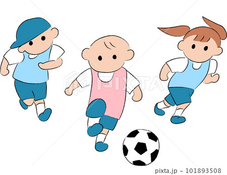 サッカーする子ども サッカーする子ども 101893508