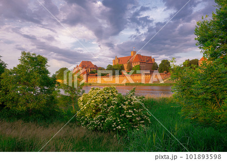 beautiful view of castle of the Teutonic Knights Order in Malbork, Poland, is the largest castle in the world. Malbork Poland beautiful view of castle of the Teutonic Knights Order in Malbork, Poland, is the largest castle in the world. Malbork Poland 101893598