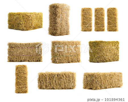 collage dry haystack isolated collage dry haystack isolated 101894361