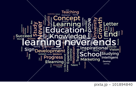 Word cloud background concept for learning never ends. career development for skill growth success. vector illustration. 101894840