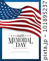 Memorial Day poster templates Vector illustration, USA flag waving with text. 101895237