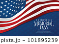 Memorial Day - Remember and honor with USA flag, Vector illustration. 101895239