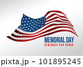 Text Memorial Day on American flag on white background. Vector illustrator 101895245