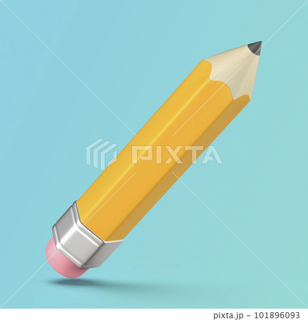 Yellow pencil with eraser 101896093
