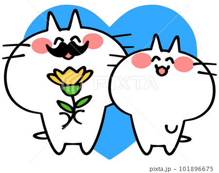 父の日のにゃんこ親子イラスト素材 父の日のにゃんこ親子イラスト素材 101896675