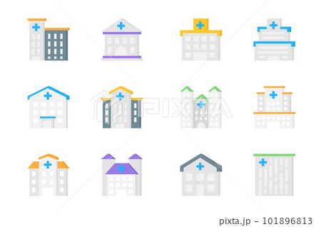 Hospital buildings 3d icons set. Pack flat...のイラスト素材 [101896813] - PIXTA