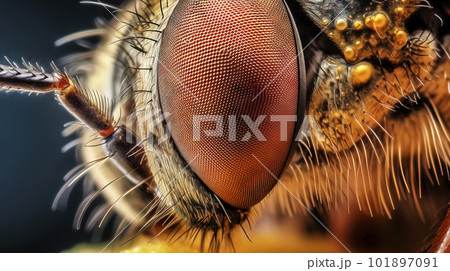 Ultramacro of the compound eye of an insect, made with generative ai 101897091