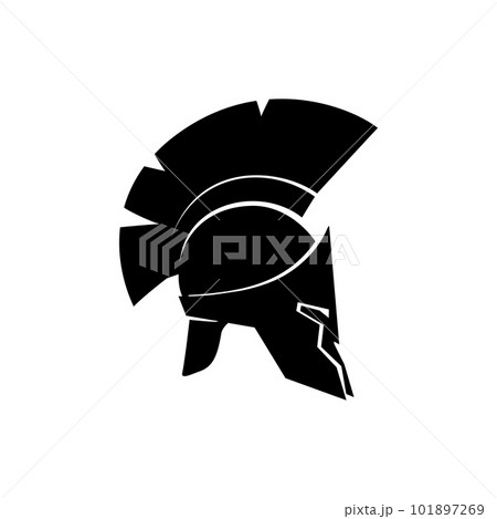 Silhouette Roman or Greek helmet 101897269