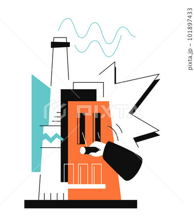 Launch of the production line - colorful flat design style illustration 101897433