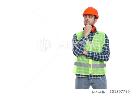 Young man civil engineer, isolated on white background 101897759