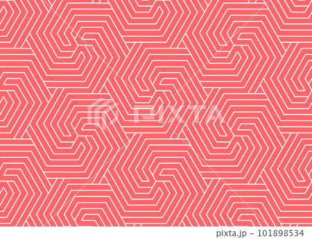 Abstract geometric pattern with stripes, lines. Seamless vector background. White and pink ornament. Simple lattice graphic design Abstract geometric pattern with stripes, lines. Seamless vector background. White and pink ornament. Simple lattice graphic design 101898534