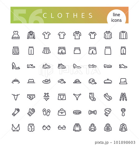 Clothes Line Icons Set 101898603