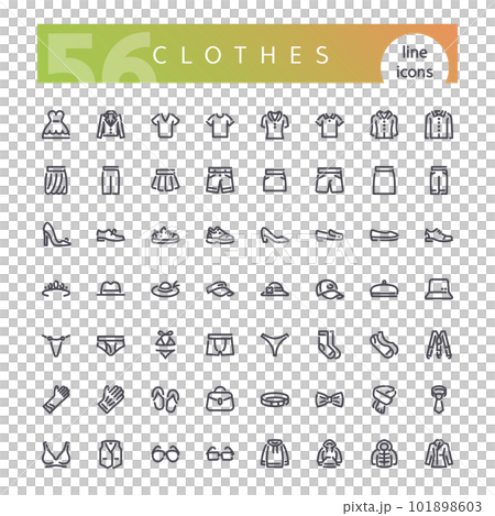 Clothes Line Icons Set 101898603