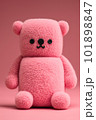 3d teddy bear toy on pink background, close up Ai generated 101898847