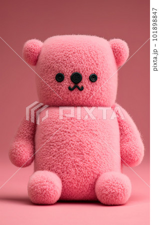 3d teddy bear toy on pink background, close up Ai generated 101898847