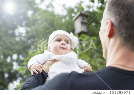 Dad with a small child. Father with a newborn daughter Dad with a small child. Father with a newborn daughter 101898971