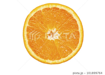 Slice of orange fruit isolated clipping path 101899764