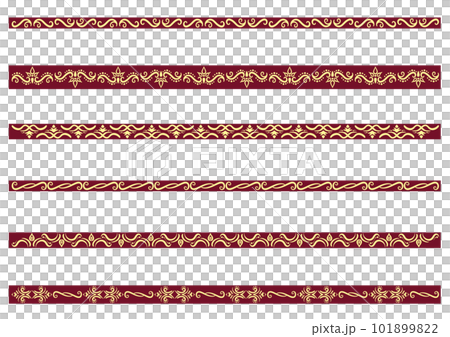 インド風の飾り罫セット。ベクターデータ。 101899822