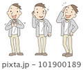 アラフォー男性の手描きイラスト02 101900189