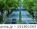 車や観光の人が行き交う大都会の風景 101901563