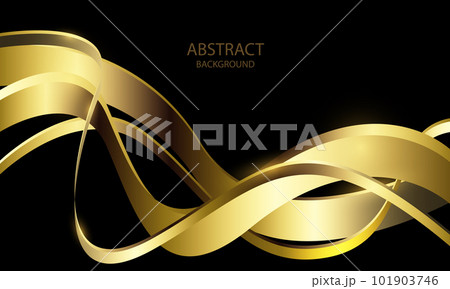 Abstract gold lines wave curve shiny effect on black design modern luxury futuristic background vector 101903746