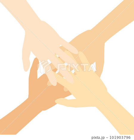 ビジネスイメージ。円陣。チームワーク。重ねられた人々の手。 101903796