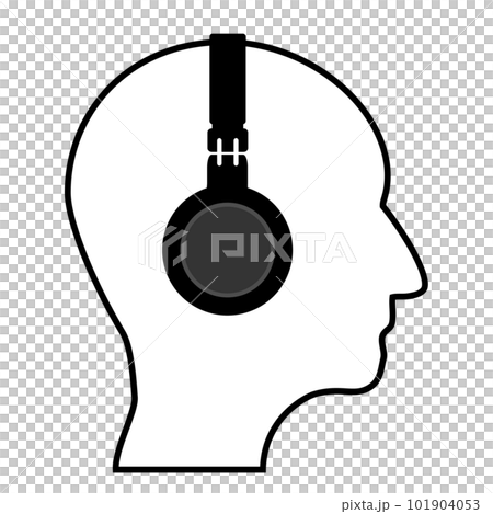 ヘッドフォンをする人の横顔 ヘッドフォンをする人の横顔 101904053