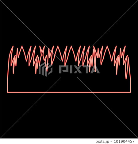 Neon grass border leaves red color vector illustration image flat style Neon grass border leaves red color vector illustration image flat style 101904457