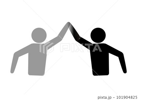 ハイタッチする人。チームワーク。 ハイタッチする人。チームワーク。 101904825