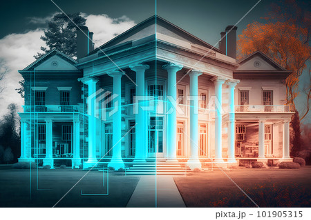 Smart house abstract concept. Neural network AI generated art Smart house abstract concept. Neural network AI generated art 101905315