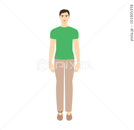 Men to do ankle measurement body with arrows fashion Illustration for size chart. Flat male character front 8 head size Men to do ankle measurement body with arrows fashion Illustration for size chart. Flat male character front 8 head size 101905356