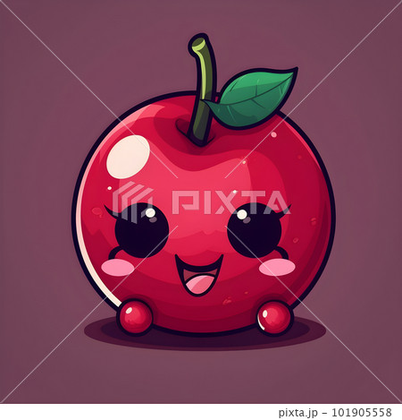 Red small cherry cute kawaii cartoon character Red small cherry cute kawaii cartoon character 101905558