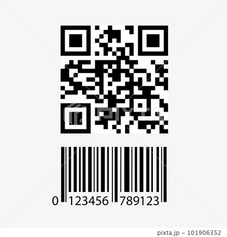 Qr code and barcode icon, 101906352