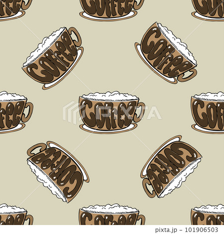 Seamless pattern with coffee cup, 101906503
