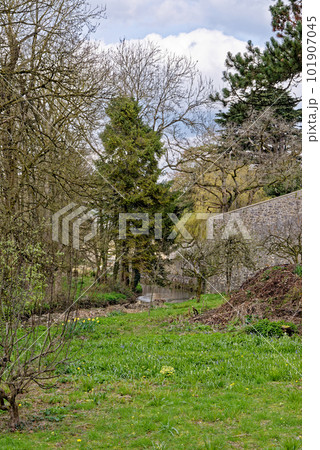 Rural landscape in the Village of Nunney - Somerset, England Rural landscape in the Village of Nunney - Somerset, England 101907045