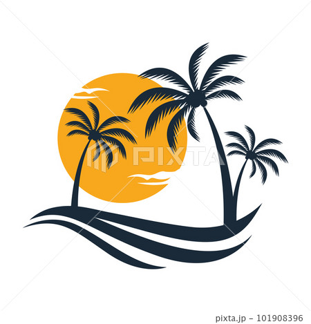 Tropical island illustration design template Tropical island illustration design template 101908396