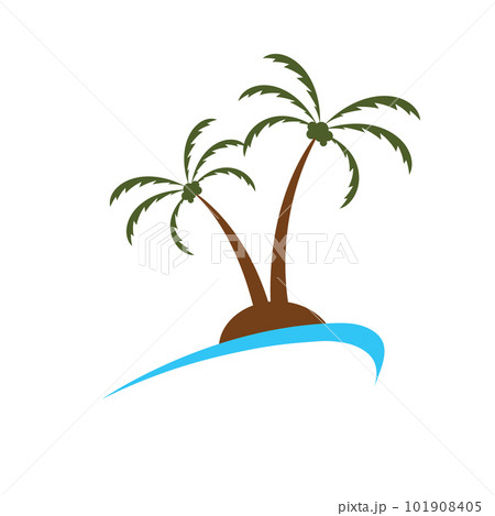 Tropical island illustration design template 101908405